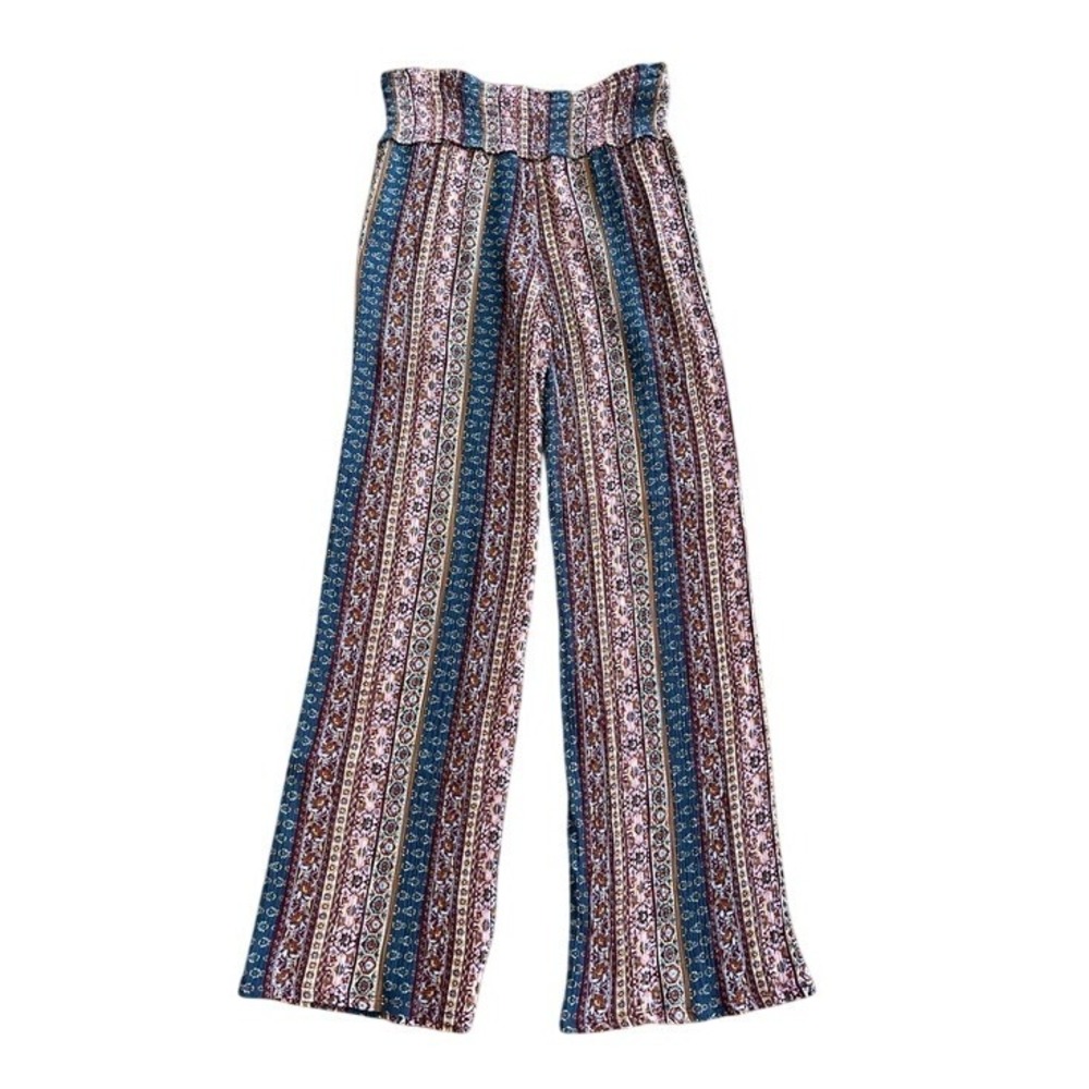 Three Dots Boho Stripe Wide-Leg Pants Small